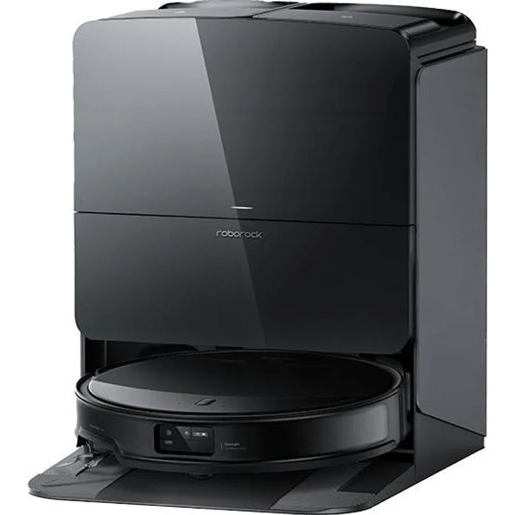 Roborock Saros 10R, Staubsauger Roboter mit beutellosem Staubbehälter, Nasswischfunktion und 180 Minuten Akkulaufzeit, Schwarz