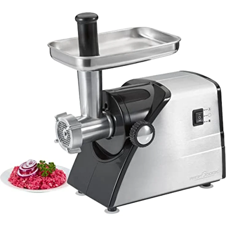 ProfiCook PC-FW 1060 Fleischwolf inkl. Plätzchenaufsatz, Wurstfülleraufsatz, Kebbeaufsatz, Vor-und Rücklauffunktion, Edelstahlgehäuse, 1000 Watt – Bild 2