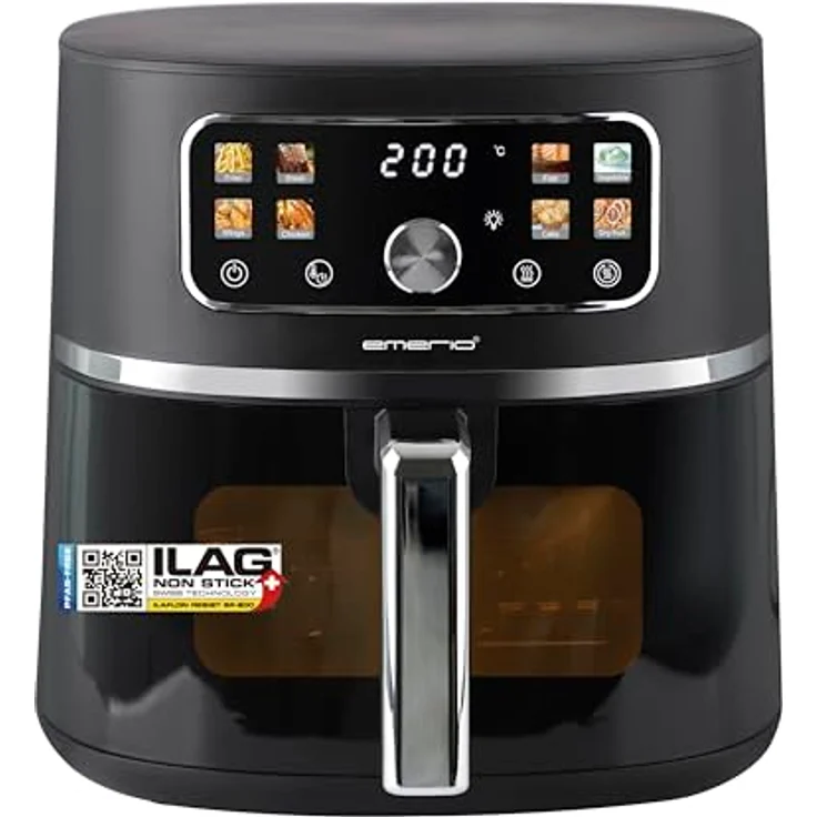 Emerio Heißluftfritteuse AF-133253.1 mit 5,7L, Farb-Display & Sichtfenster – Bild 1