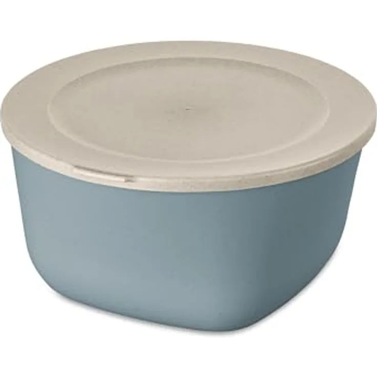 Koziol 7872716 BOX mDECK, Kunststoff Vorratsdose in Nature Flower Blue, stapelbar und luftdicht verschließbar