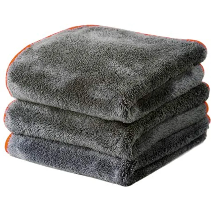 Glart H443TPO 3 Stück super flauschige 600 GSM Mikrofasertücher 40x40 cm Allzwecktücher Haushalt Küche WC Bad Haus Garten Büro, gründlicher u. weicher als Baumwolle