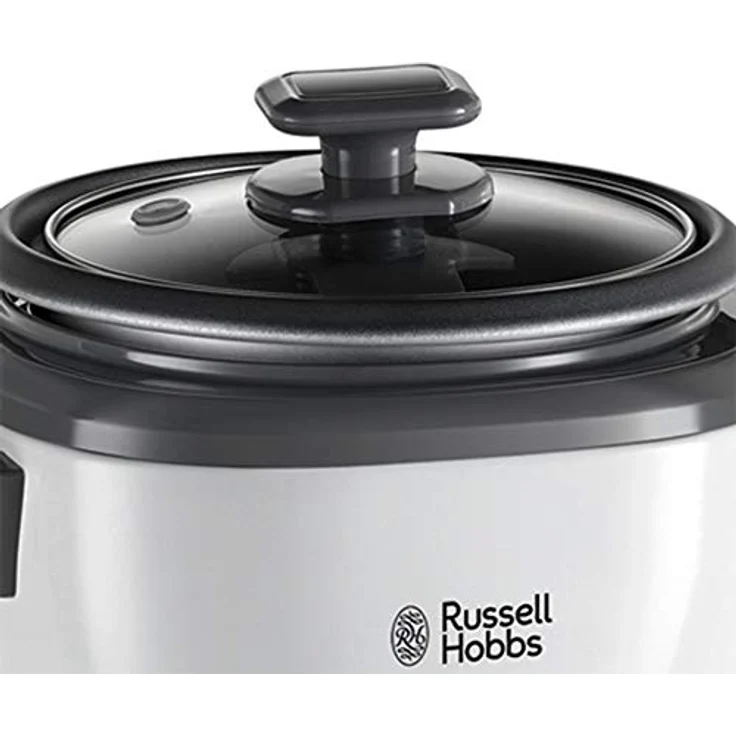 Russell Hobbs Reiskocher klein 0,8l inkl. Dampfgarer-Einsatz, Warmhaltefunktion, antihaftbeschichteter Gartopf, Reislöffel & Messbecher Schongarer für Gemüse & Fisch 27030-56 – Bild 6