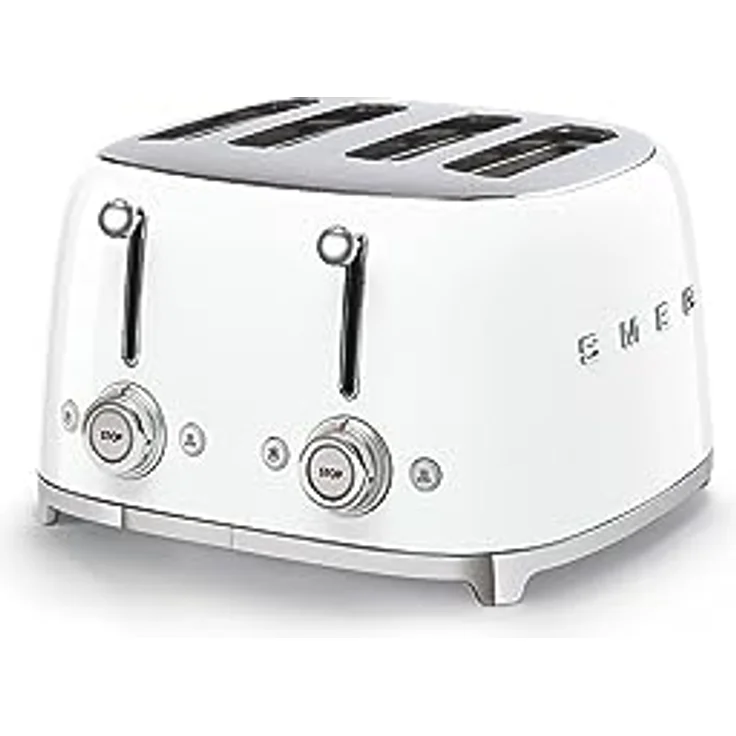 Smeg TSF03WHEU 4-Scheiben-Toaster, 2000W, 6 Bräunungsstufen, Metall, weiß – Bild 3