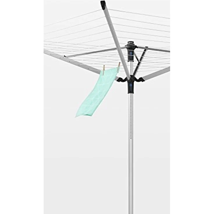 Brabantia 100222 Lift-O-Matic 50 M Wäschespinne - 50 mm Rohr mit Kunststoff-Bodenhülse, Hülle und Wäscheklammerbeutel – Bild 11