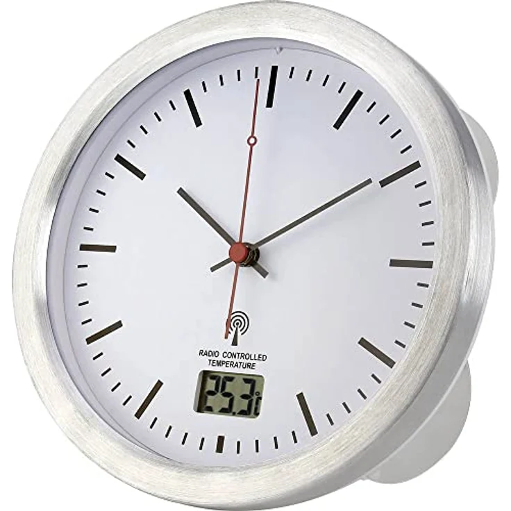 Renkforce E1003R Funk Wanduhr 17 cm x 6 cm Silber Badezimmer-/Feuchtraum geeignet – Bild 2