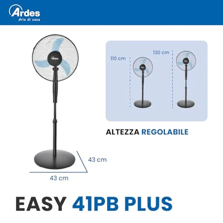 Ardes AR5EA41PB Easy 41PB Plus Standventilator 3 Flügel 40 cm rund – Bild 3