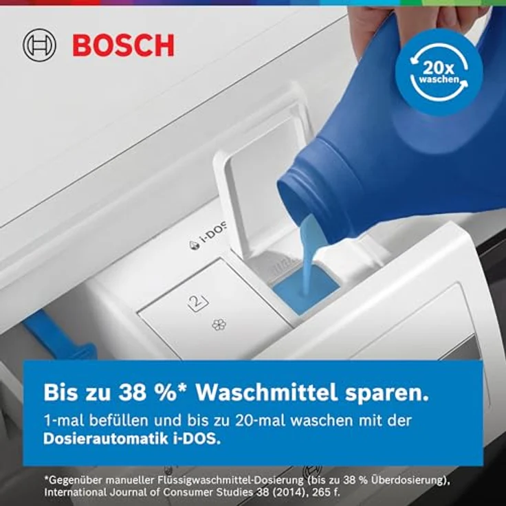 Bosch WGG244F40, Serie 6, 9 kg Waschmaschine mit i-Dos, Fleckenautomatik, Iron Assist, SpeedPerfect in weiß – Bild 6