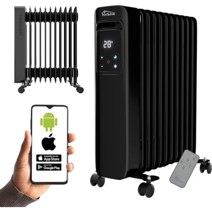 Tronitechnik® Ölradiator TT-OR 311 Elektroheizung Schwarz 3 Heizstufen 11 Rippen Energiesparend Thermostat Überhitzungsschutz – Bild 1