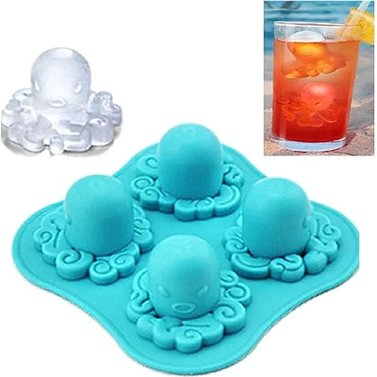 König Design Silikon Eiswürfelform Octopus Kraken Eiswürfel EIS für Whiskey Wein Bar Party