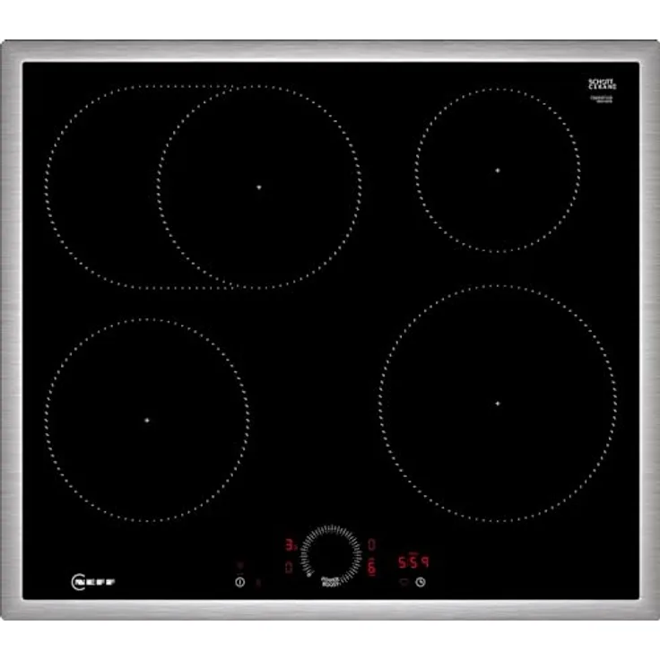 Neff, T56SHF1L0, Autarkes Induktionskochfeld mit Twist Touch Steuerung, N70, Breite 60 cm, Schwarz mit Rahmen aufliegend