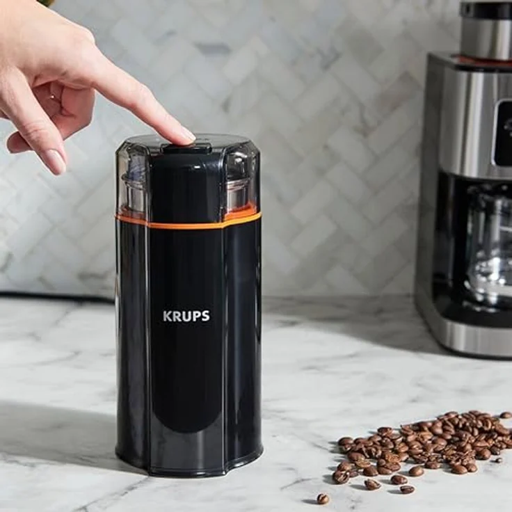 Krups GX3328 Silent Vortex Elektrische Kaffee- und Gewürzmühle | 3-in-1 Mahlwerk für Kaffeebohnen, Gewürze, Kräuter | superleise | spülmaschinenfest | herausnehmbare Mahlschüssel + Deckel | Schwarz – Bild 2