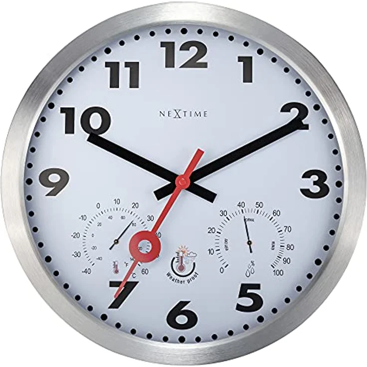 NeXtime 4307AR Wanduhr, Aluminium, Silber, 35cm – Bild 1