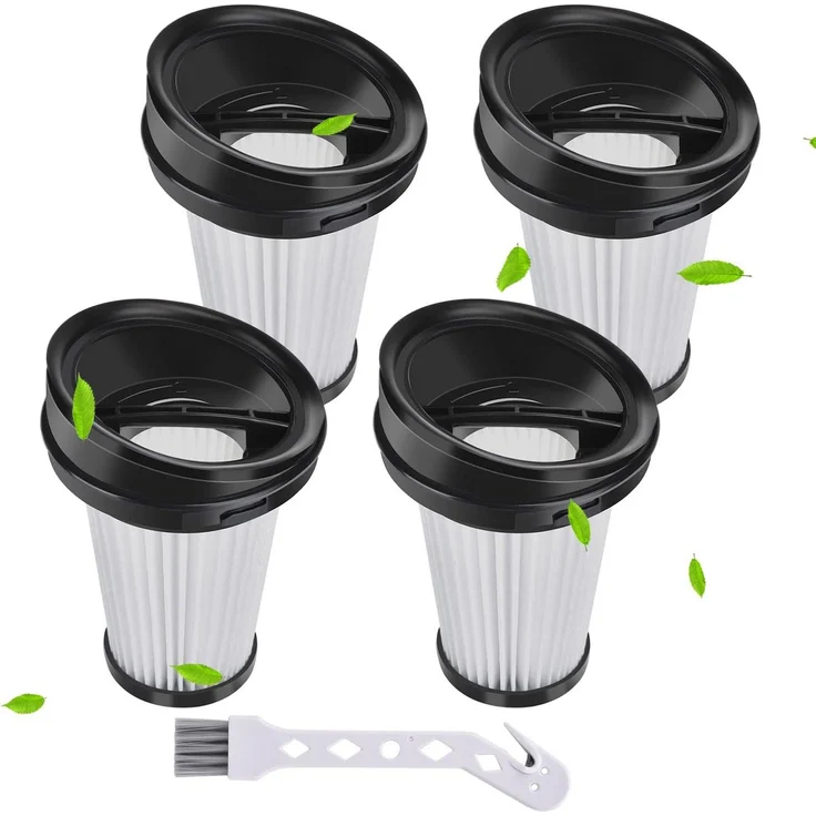 FELIXLEO Saugroboter Zubehör-Set, 4 Filter und 1 Seitenbürste für Grundig VCH9629 VCH9630 VCH9631 VCH9632, hocheffizienter H12-HEPA-Filter, waschbar und wiederverwendbar