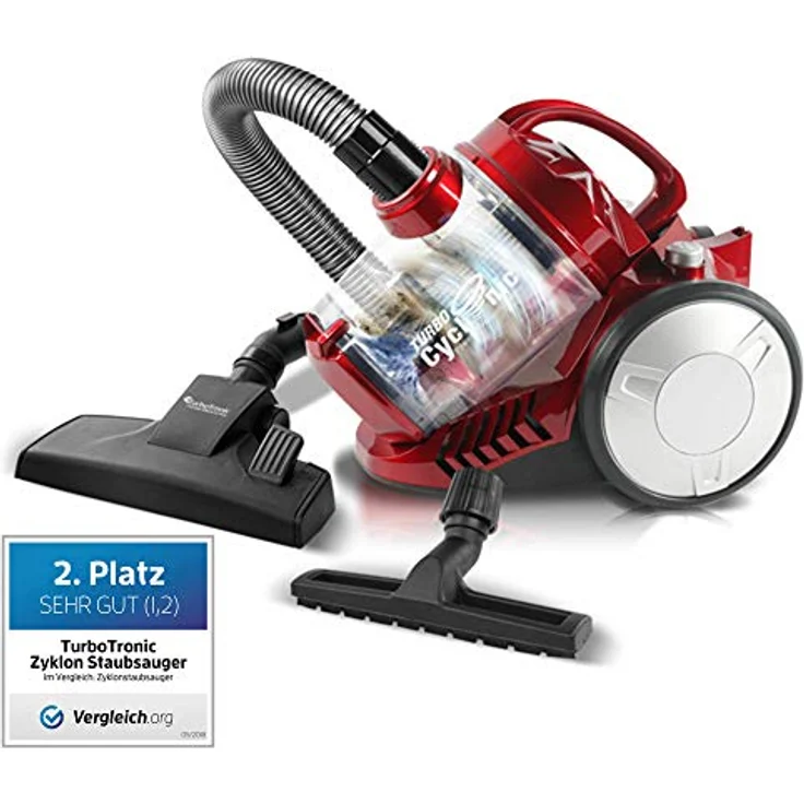TurboTronic By Z-LINE Multi-Zyklon Staubsauger, 19 kPa Saugkraft (extrem), 900 Watt Hocheffizienzmotor, 2X Filterset, beutelloser Bodenstaubsauger – Bild 3