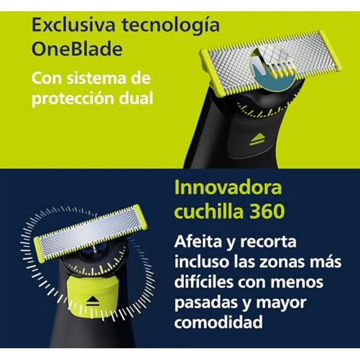 Philips Herrenrasierer QP6542/15 OneBlade Pro 360, innovatives 360-Grad-Klinge, 14 Längeneinstellungen, nass/trocken, schwarz – Bild 4
