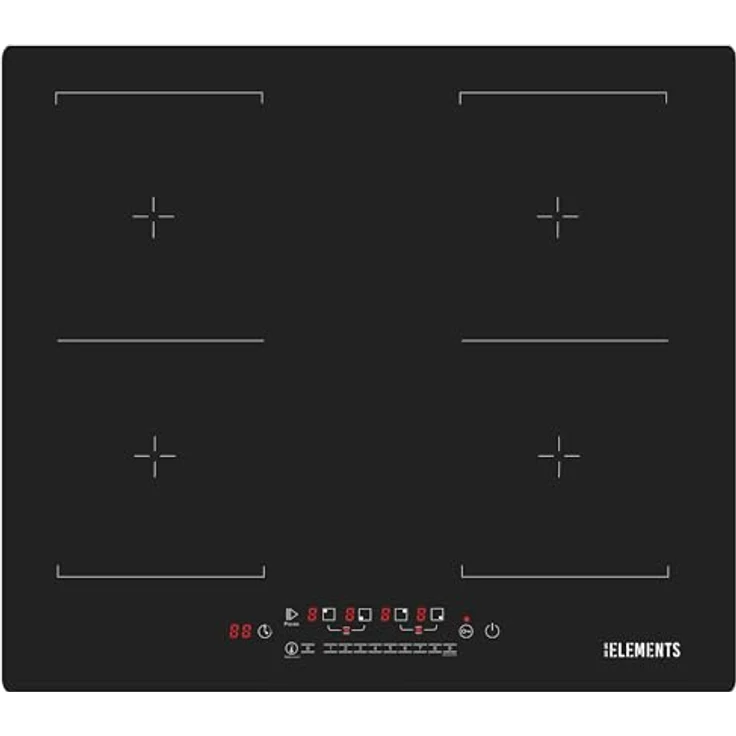 KB ELEMENTS Induktionskochfeld 60 cm, 4 Zonen, Flexzone, Anti Scratch, 7400 Watt, Touch-Bedienung, Warmhaltefunktion, 99 Min Timer, Kindersicherung, Rahmenlos – Bild 1