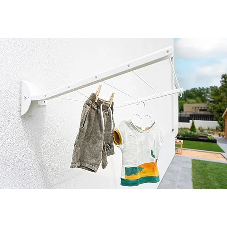 Sauvic 89420 - Wäscheständer für die Wand, weiß, klappbarer – Bild 3