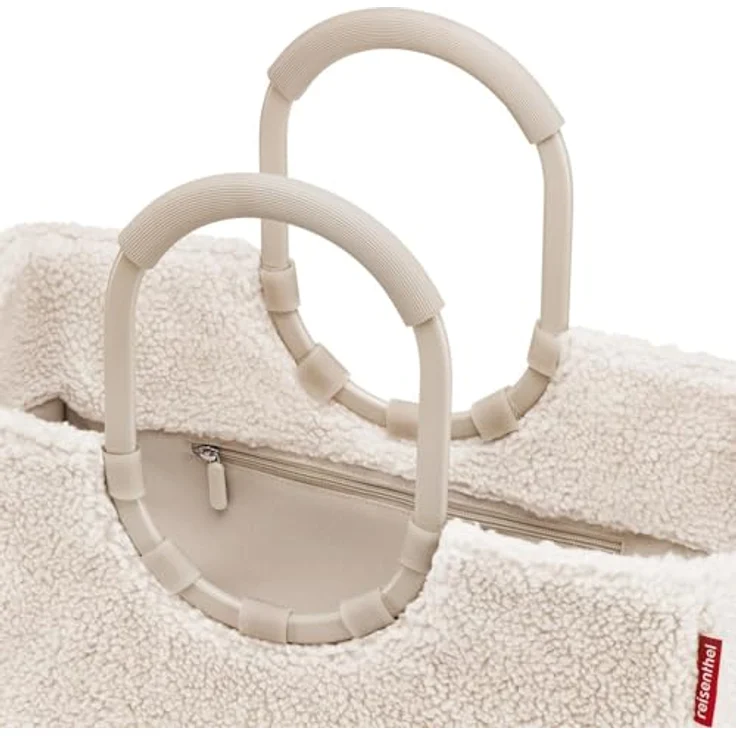 reisenthel loopshopper L, Einkaufstasche mit 25 Litern Volumen, farbe teddy sand, Beige, wasserabweisend, verstärkter Boden mit Standfüßen, inklusive Innentasche mit Reißverschluss – Bild 3