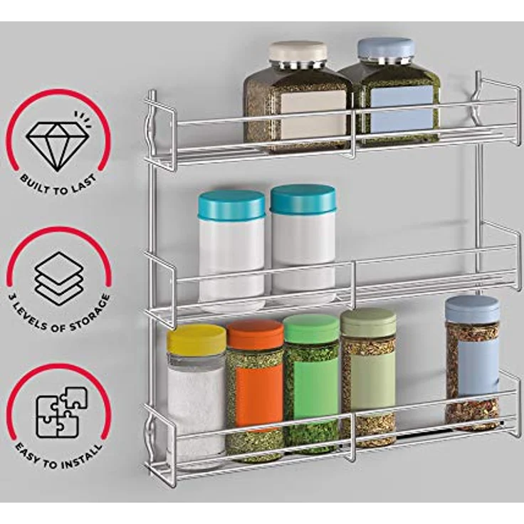 Metaltex 364613010 Gewürzregal 3-Etagen verchromt – Bild 3
