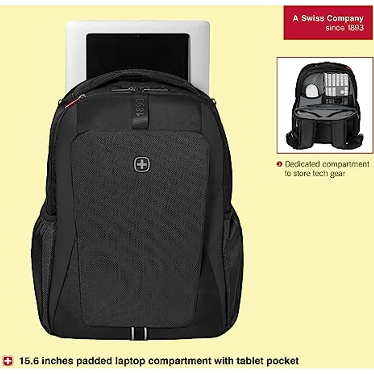 Wenger XE Professional 15.6' Rucksack mit gepolstertem Laptop-Fach und Tablet-Fach, Schwarz – Bild 4