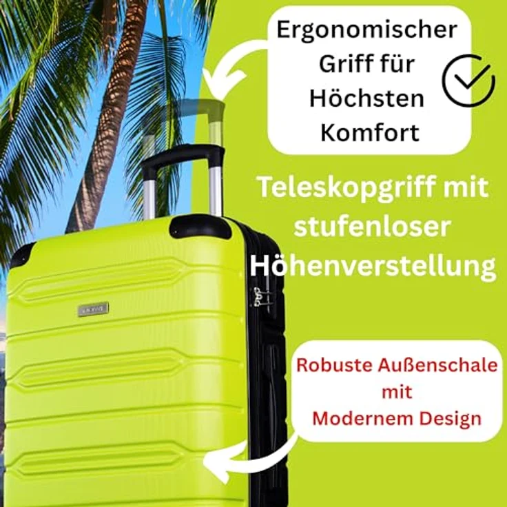 Nowi Rhodos 4 Rollen Trolley 68 cm, Grün (62.70 l, L) - Stylischer Koffer mit geräumigem Hauptfach und Wäschefach – Bild 5