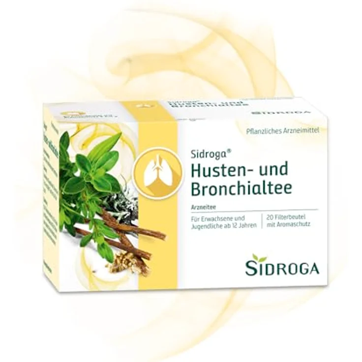 Sidroga Husten- und Bronchialtee Filterbeutel, 20x2 g, bei Bronchitis und Katarrhen der oberen Luftwege – Bild 1