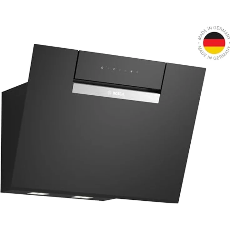 Bosch DWJ67FN60, Serie 4 Smarte Dunstabzughaube, 60 cm breit, Wandesse Made in Germany, Umluft, EcoSilence Drive leiser und effizienter Motor, Übers Kochfeld steuerbar, Klarglas Schwarz – Bild 2