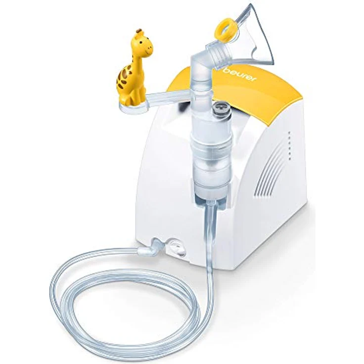Beurer IH 26 Kids Inhalator mit Giraffen-Aufsteckfigur zur Verneblung von flüssigen Medikamenten, für eine effektive Inhalation bei Kindern, mit hoher Verneblungsleistung und kurzer Inhalationszeit – Bild 1