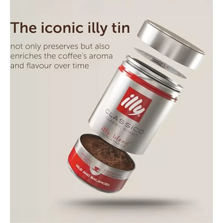 Illy Espresso, 100% Arabica Kaffee, gemahlen, mittlerer Röstgrad, Dose, 250g – Bild 5