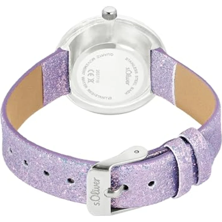 s.Oliver Armbanduhr Mädchen Kinder Quarzuhr Analog, mit Nylon Armband, Mehrfarbig, wasserfest Wasserdicht, Kommt in Uhren Geschenk Box, 2037721 – Bild 2