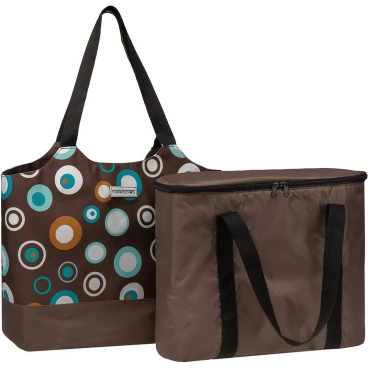 anndora Picknickkorb anndora 2 in 1 Doppeltasche - Isoliertasche und Shopper, braun/hellblau