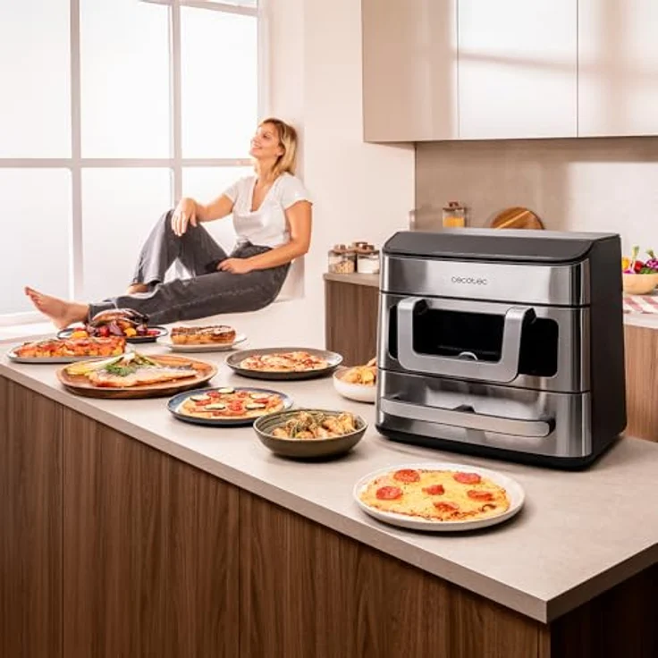 Cecotec Cecofry FoodCourt 18000 4Pizza, Heißluftfritteuse mit 2700 W, 18L Kapazität und 12-Zoll Pizzastein – Bild 5