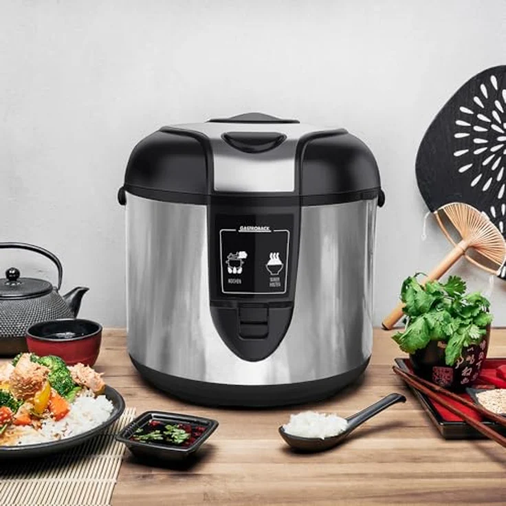 Gastroback 42507_S Premium Edition Reiskocher, 3 Liter mit Dampfgarer-Funktion, Warmhalte- und präziser Temperaturregelung, 410 Watt – Bild 2