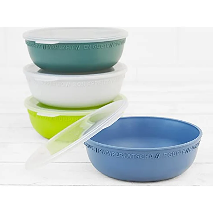 Rotho Tresa 4er Set Schüssel 1.02 l mit Deckel, lebensmittelechter Kunststoff BPA-frei, Mehrfarbig – Bild 4