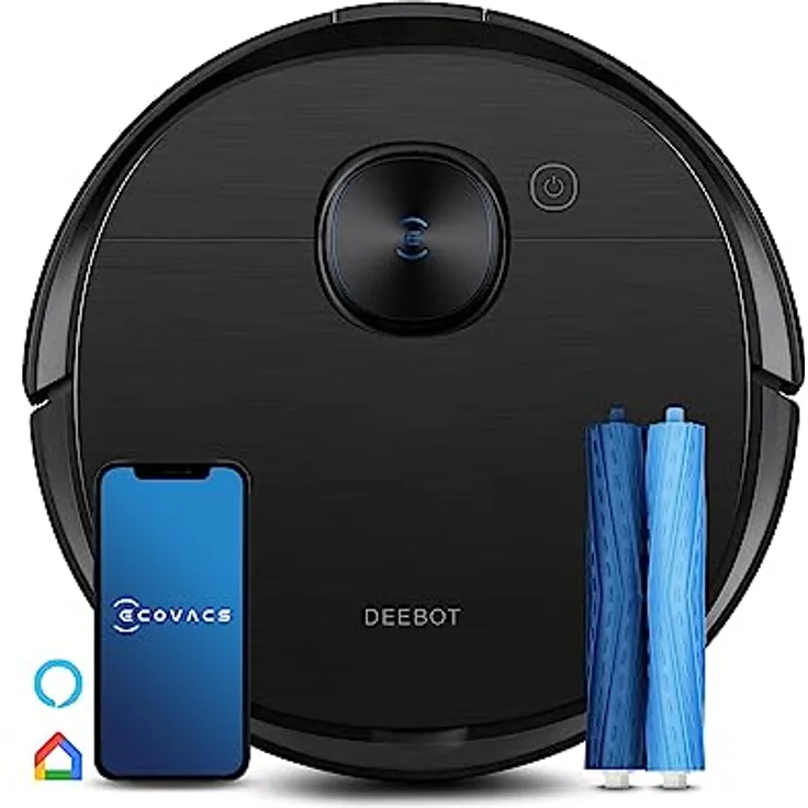 ECOVACS DEEBOT T9 AIVI Saugroboter mit Wischfunktion (3000Pa AIVI Menschen-/Hindernisvermeidung, Verwicklungsfreie AeroForce® Multi-Surface Gummi-Doppelbürste, OZMO Pro) -【Testsieger - Sehr Gut (1,5)】