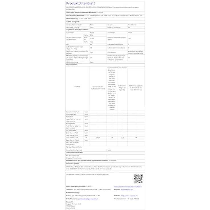 Exquisit Gefriertruhe GT300-050C, 292 Liter, Kühlfunktion, 4-Sterne-Gefrieren, Alarm-Funktion, LED-Display, weiss – Bild 9