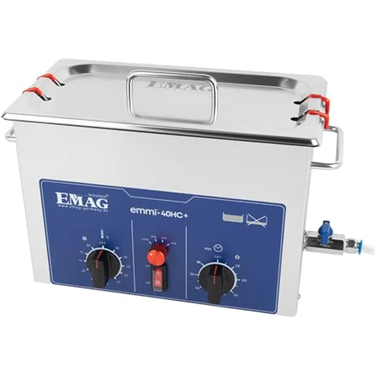 Emag Emmi-40HC Plus Ultraschallreiniger, 240W, 4.5l mit Heizung und Edelstahl-Schwingwanne – Bild 1