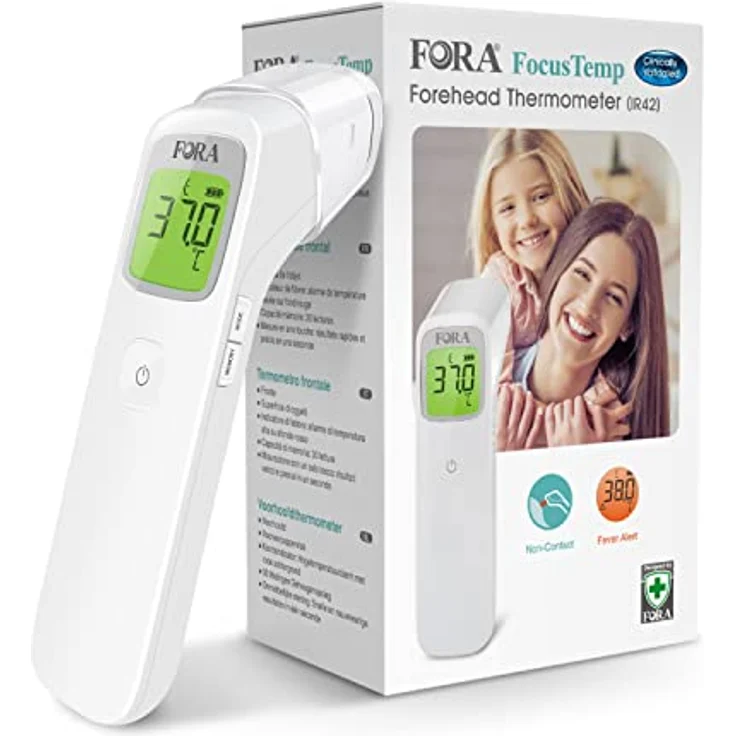 FORA IR42, Infrarot-Stirnthermometer, fieberthermometer, kontaktlos, Multifunktional, Geeignet für Babys und Erwachsene, Sofortige und exakte Messung. – Bild 1