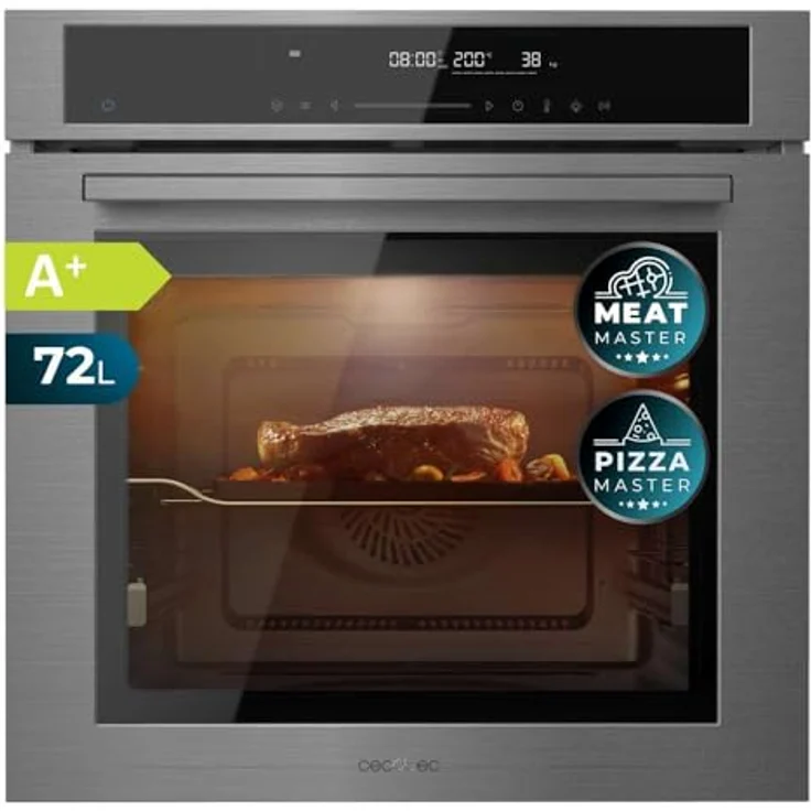 Cecotec Bolero Hexa SM406000 Edge+ A+ Einbau-Backofen, 60 cm, 2900 W, 72 l, 12 Funktionen, Steak Master, Pizza Master, Steam Assist, Auftaumodus, elektronischer Timer – Bild 1