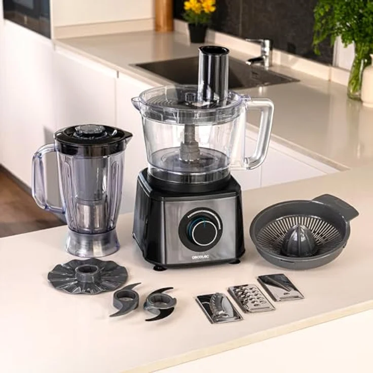 Cecotec Küchenmaschine Paprika 1300 Full, Edelstahl, 2000W Motor, 3,5-Liter-Schüssel, 1,8-Liter-Krug, Saftpresse, zwei Geschwindigkeiten, drei Schneidscheiben – Bild 7