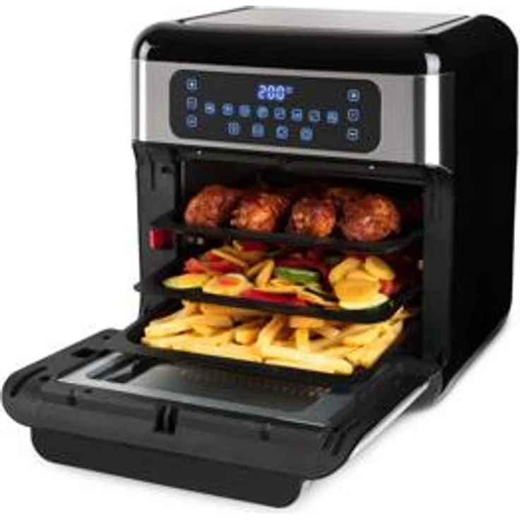 Inventum GF1200HLD - Airfryer oven - Heteluchtfriteuse met roterende mand - Inhoud 12 liter - Zwart/RVS, Kleinbackofen – Bild 1