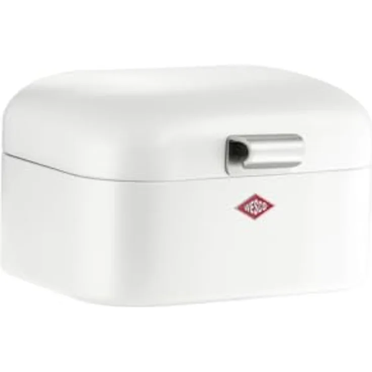 WESCO Mini Grandy Brotkasten, weiß, pulverbeschichtetes Stahlblech, Lüftungslöcher und stabiler Handgriff