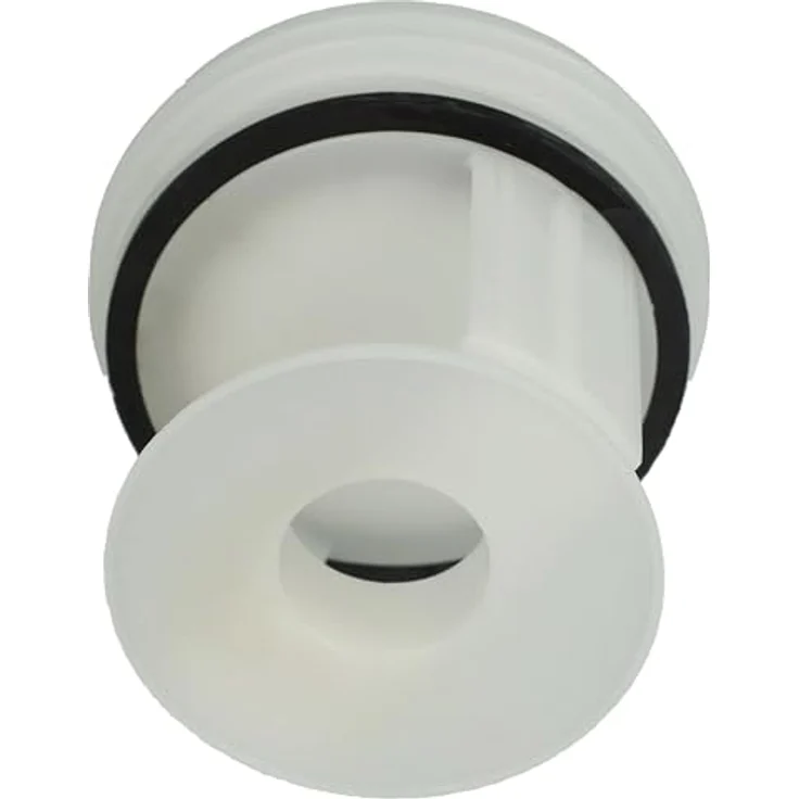VHBW Flusensieb kompatibel mit Siemens WP12T225, WP12T227, WP12T254BY, WP12T254FN, WP12T284FF - 5,6 cm Durchmesser, mit Dichtungsring, schwarz/weiß – Bild 3