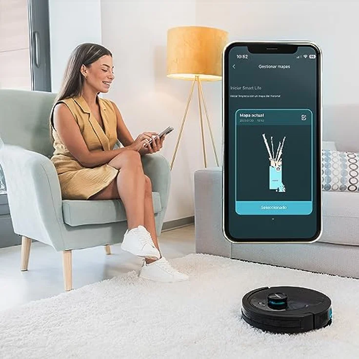 Cecotec Conga 8490 Ultimate Ultra Power, Saugroboter mit Lasernavigation, 4-in-1-Funktion, 7000 Pa Saugkraft, bis zu 170 Minuten Akkulaufzeit, Silikon-Hauptbürste – Bild 4