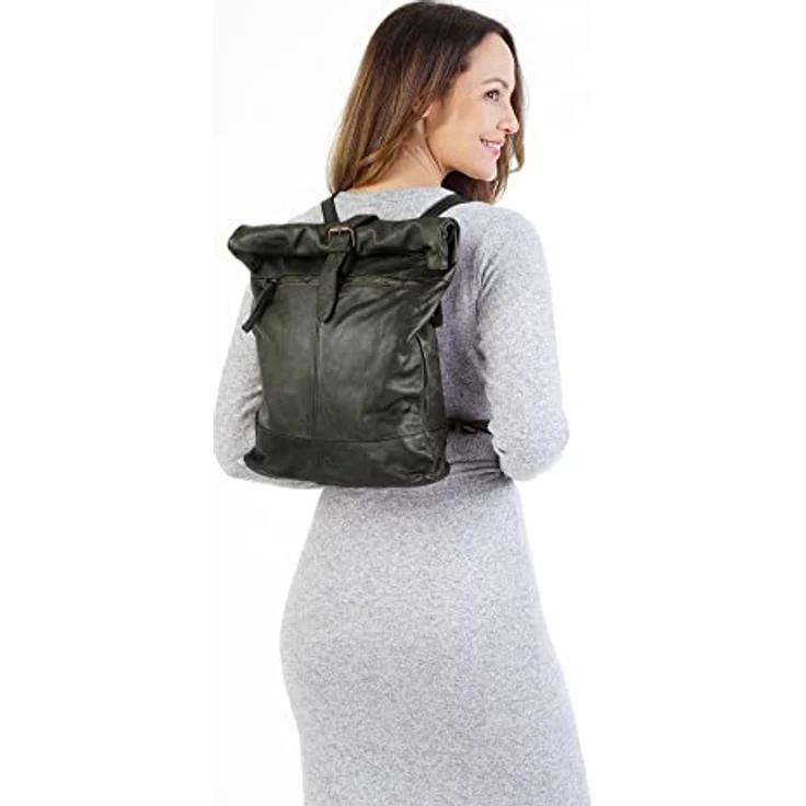 forty° Tagesrucksack aus echtem Leder, Made in Italy, Vintage Charme - braun – Bild 3