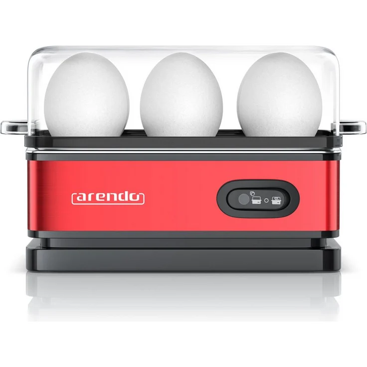 Arendo Sixcook Eierkocher, Edelstahl, für bis zu 6 Eier, wählbarer Härtegrad, mit Warmhaltefunktion und Indikationsleuchte, 400 W