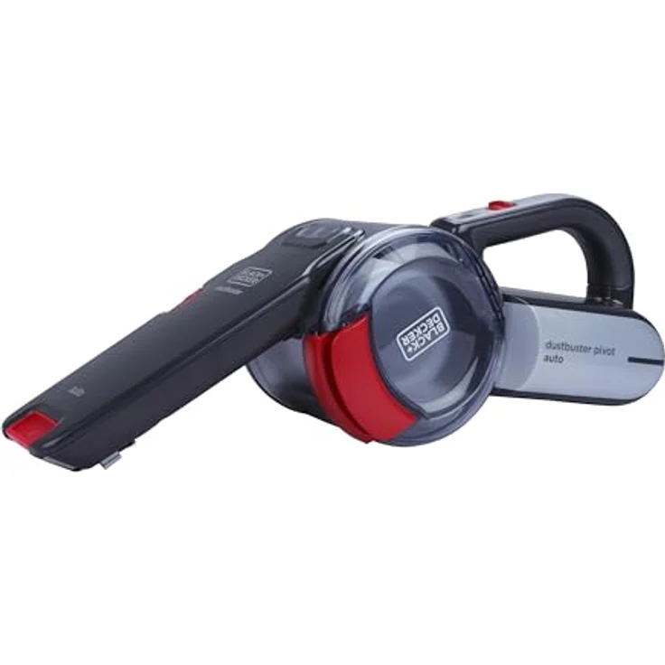 Black & Decker PV1200AV-XJ Autosauger Dustbuster Pivot, Bürstenaufsatz, Fugendüse, flexiblem Saugschlauch, Aufbewahrungsnetz – Bild 4