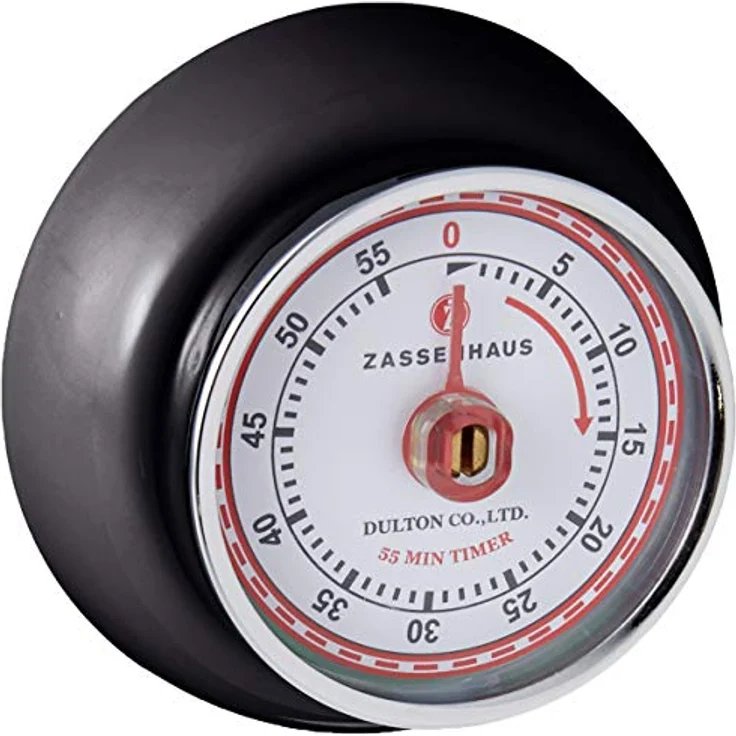 Zassenhaus Küchentimer SPEED , Schwarz , Ø 7 cm x 3 cm , Analoge Zeitanzeige mit Alarm-Funktion , Die Countdown-Uhr unterstützt bei der Zeitplanung beim Kochen oder Backen – Bild 1