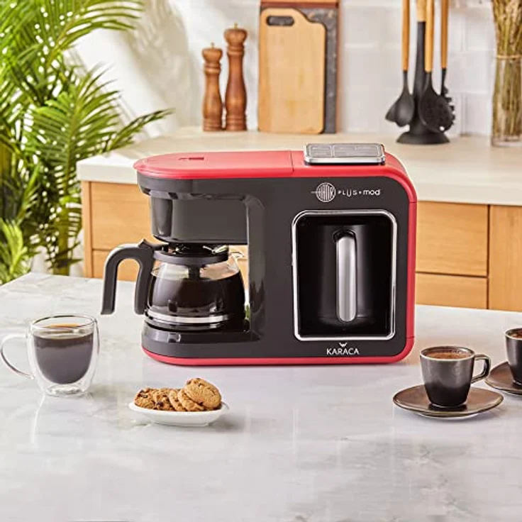 KARACA Hatır Plus Mod 5 in 1 Tee- und Kaffeemaschine, rot, für 10 Tassen, Filterkaffee und türkischen Mokka – Bild 5