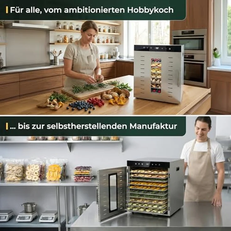 KLAMER Dörrautomat XXL 1000W, 10 verstellbare Etagen, 24h Timer, 30–90°C Temperaturregelung – Bild 9